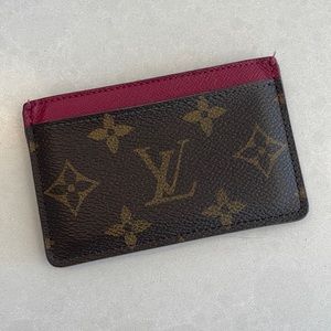 Louis Vuitton Card Holder Monogram & Fuchsia